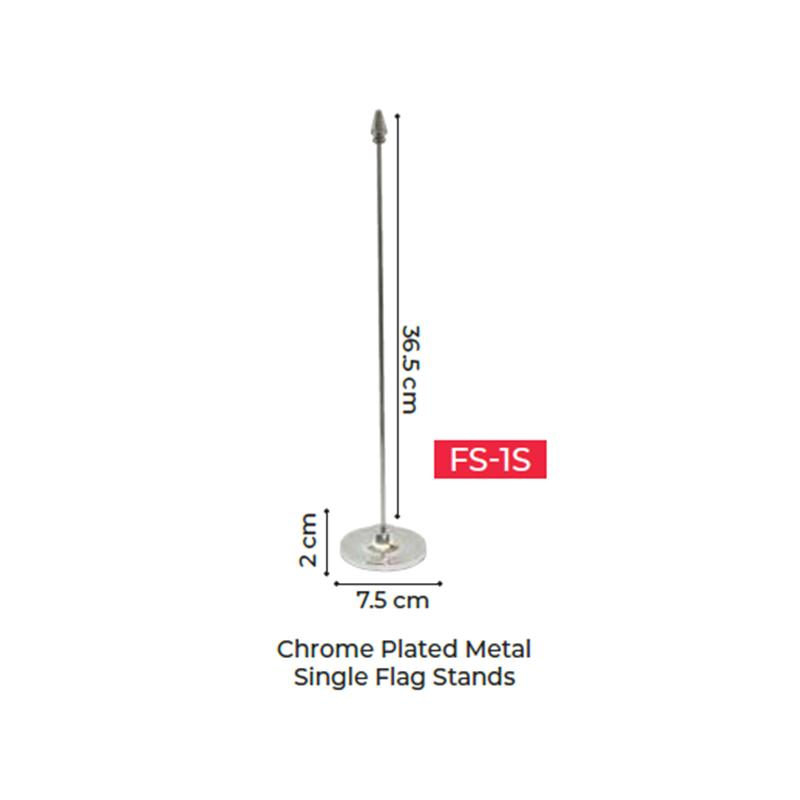 Chrome Plated Metal Single Flag Stands